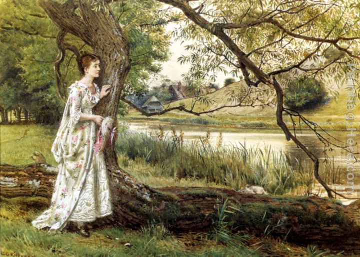 On The River Bank painting - George Goodwin Kilburne On The River Bank art painting